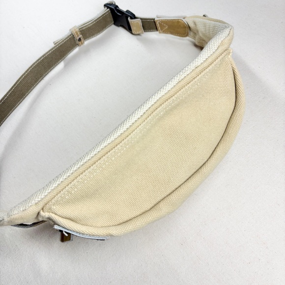 Porter Yoshida Duck Canvas Waist-bag Fanny Pack Beige Padded Buckle Closure - Picture 4 of 13